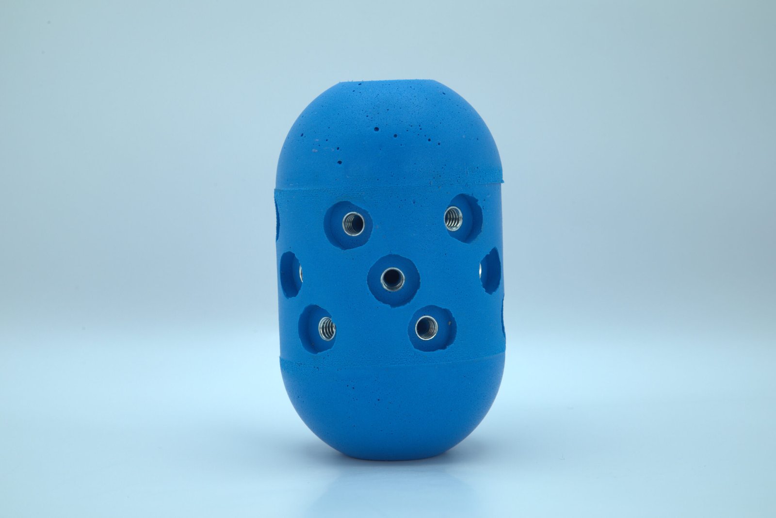Blue Urethane Pig Viewed from the side