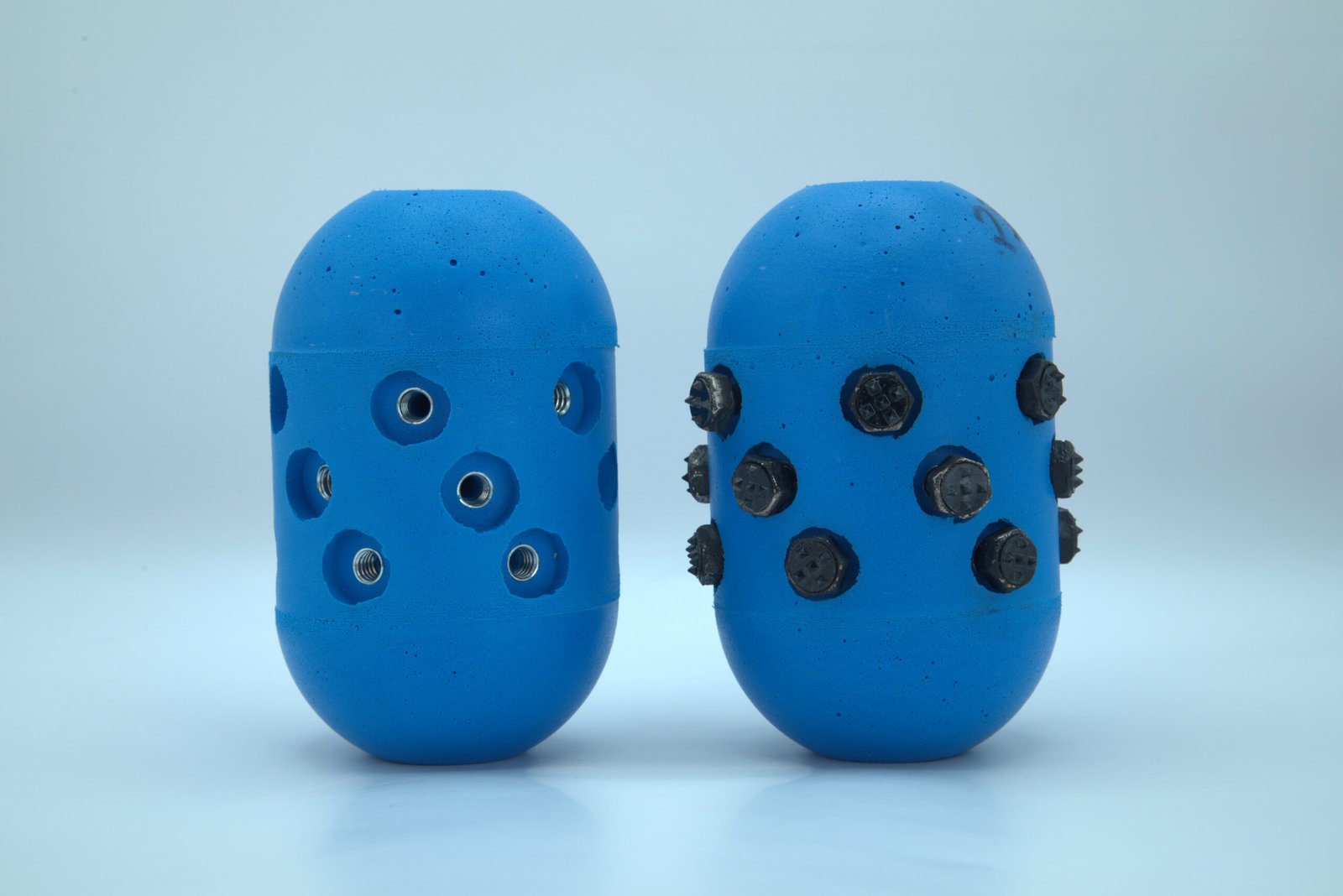 Blue Urethane Pig with PipeCo Pigs HGC-5 Pigging studs