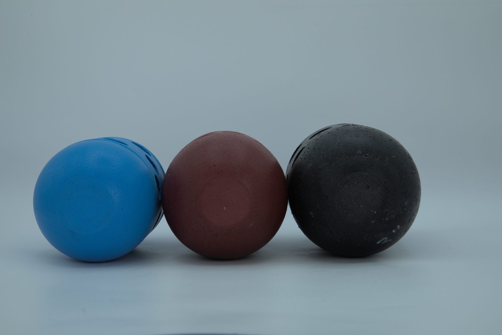 A view of all sizes of Urethane Pigs showing a comparsion of the size differences